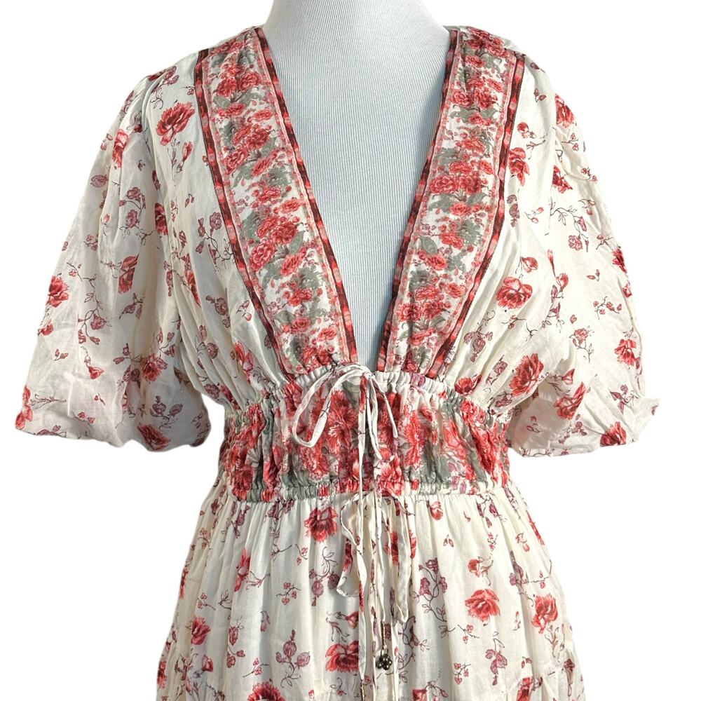 Free People Lysette Maxi Dress in Tea Combo Small Bohemian Gypsy Indian Cotton - Picture 11 of 15